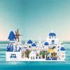 World Famous Scenic Spot Construction Blocks Aegean Sea Micro Diamond Block Greece Santorini Model Nanobricks Educational Toys
