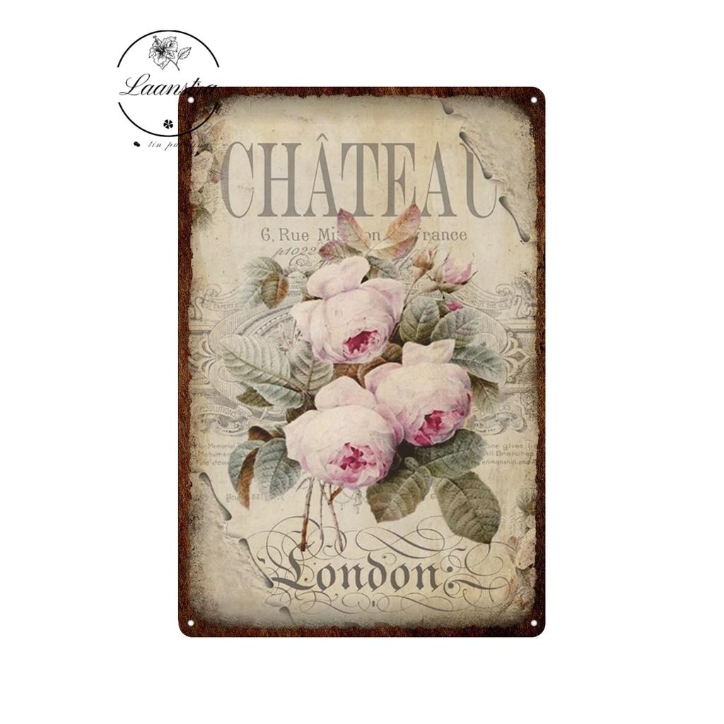 Vintage Flowers Rose Picture Metal Plaque Tin Signs Plate Wall Decor Art Iron Posters Man Cave Bar Club Garden Decoration Poster