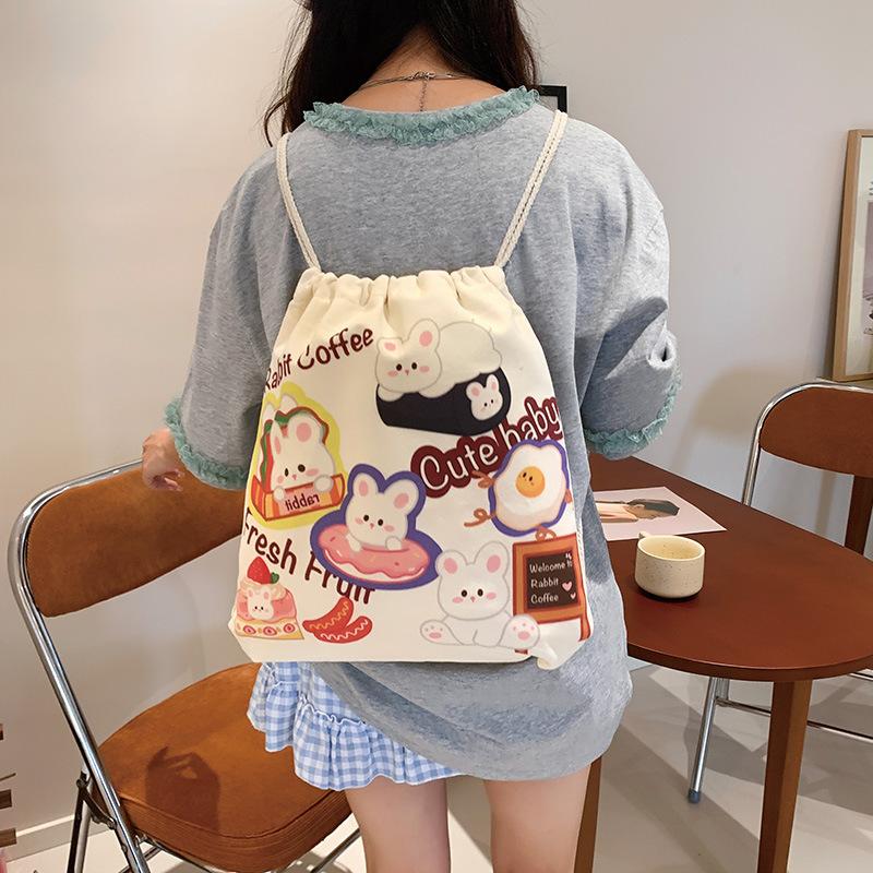 Backpack, Cute Animal Print Bag, Women's Backpack, Canvas Bag, Student Bag, Work Bag