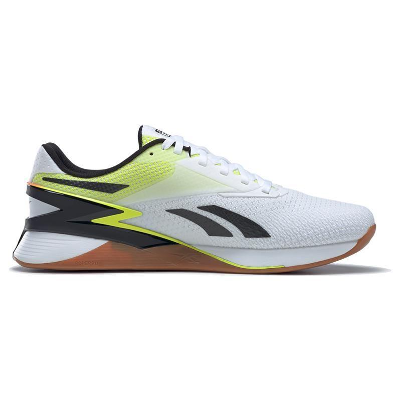 Reebok Nano X3 Gelb Orange Asymmetrische Unisex-Sneaker Weißes Schuhwerk-Weiß Orange-Flare HP6073