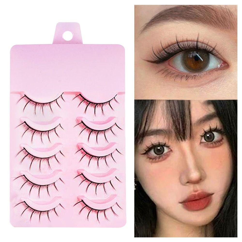 5 perechi de gene manga naturale coada de pește gene negru anime gene false de înaltă calitate