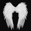 Asas de Anjo de Organza Preto e Branco Realistas Acessórios de Cosplay Festa de Feriado Decoração de Baile de Máscaras