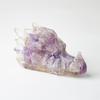 Resin Crystal Dragon Head Figurine With Natural Waterstone For Home Office Decor