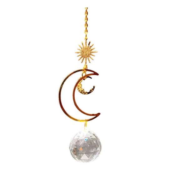 Pegador de Sol de Cristais Coloridos, Pegador de Sol Pendurado com Corrente, Ornamento de Sino de Vento com Bolas de Cristal para Janela Casa Jardim Dia de Natal Festa Casamento