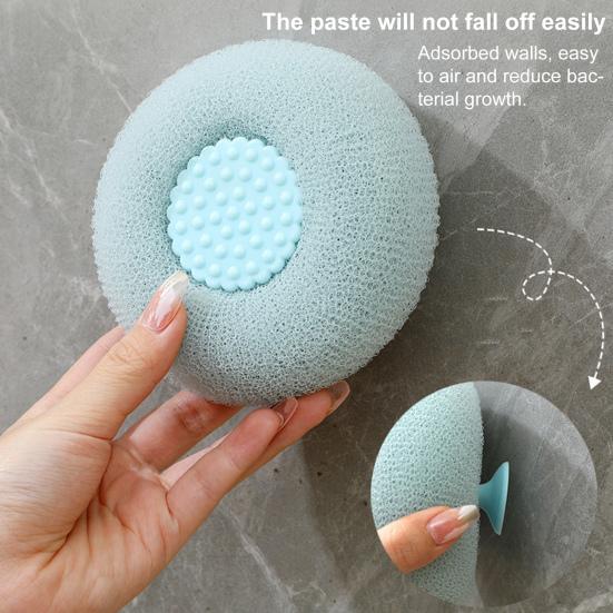 4 pezzi di spugna da bagno esfoliante per la doccia, super morbida, con ventosa, per il corpo