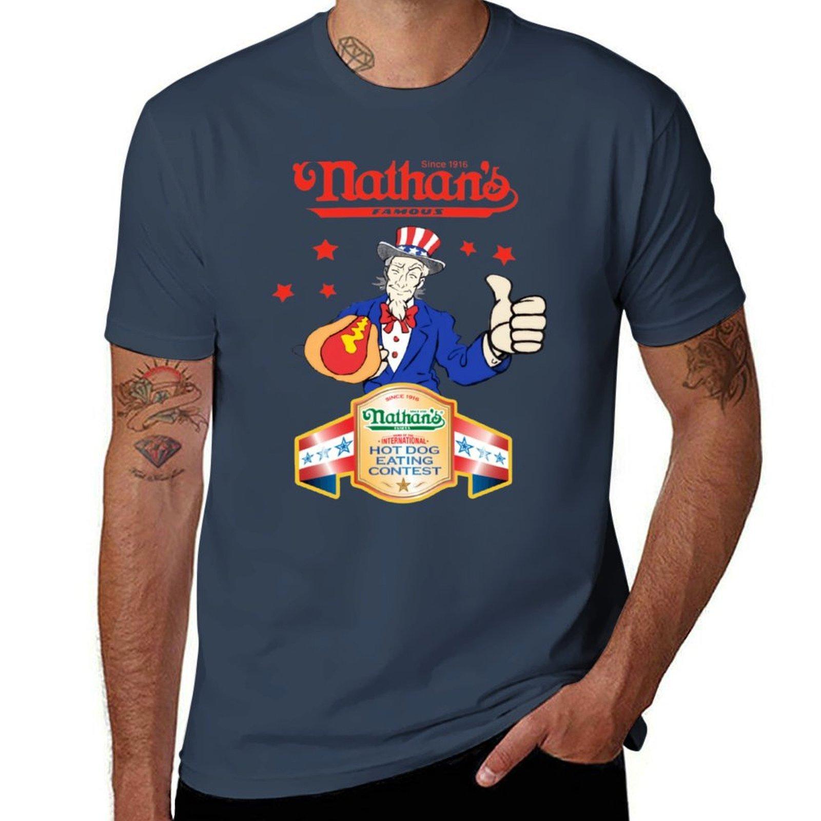 Nathans Hot Dog Tshirt Lightweight Casual Summer Tshirt S