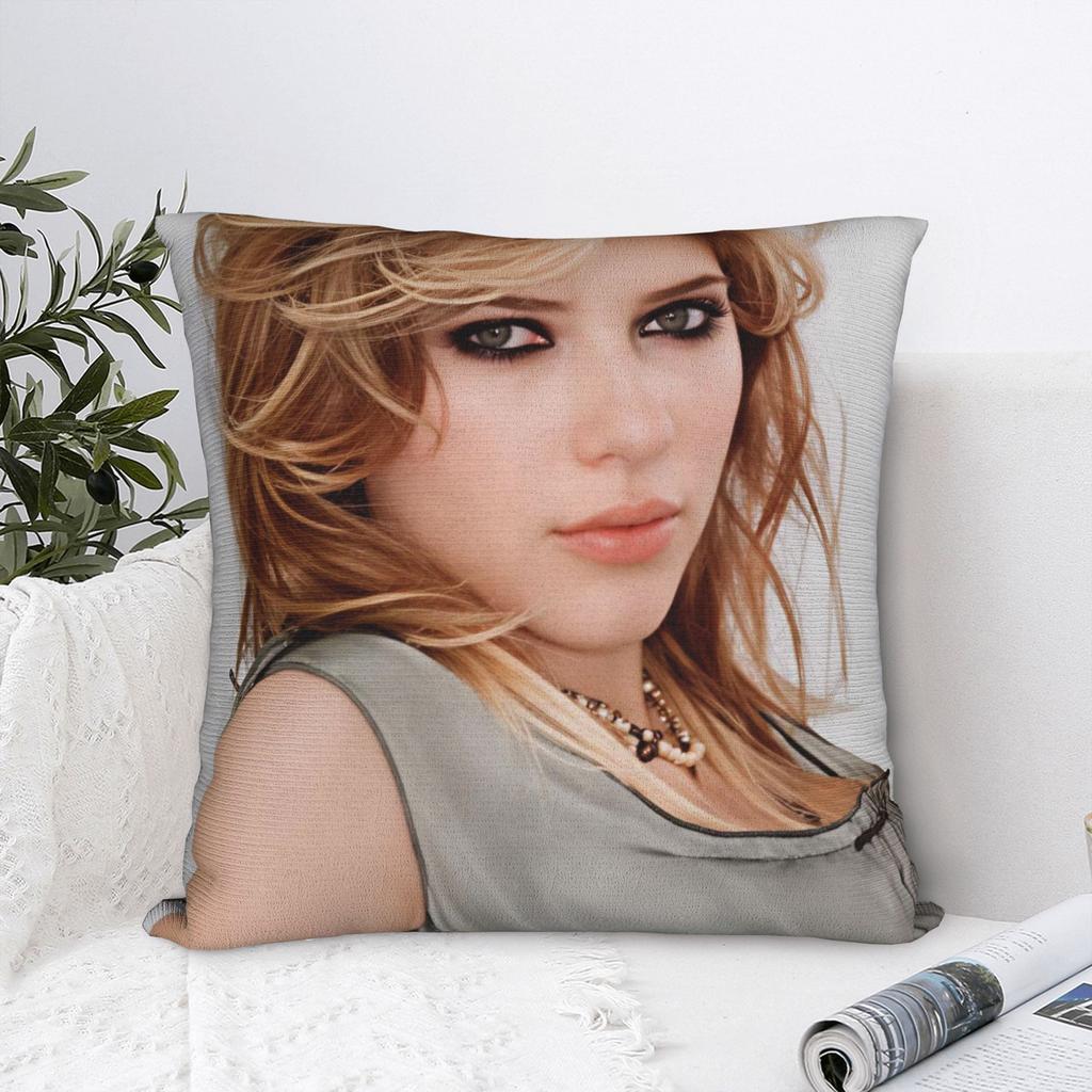 Pillow Case Scarletts Johanssons Square American Actor Pillow Cover For Sofa Bedroom Home Decor Vintage Pillowcases