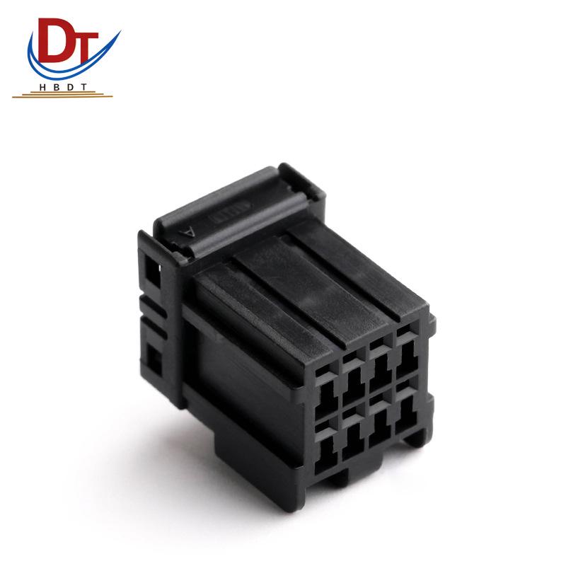 Automotive 174044-2 Connector: 8-Pin Wiring Harness with Protective Sleeve, Black Plastic Housing 174044-2