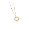 Titanium Steel Lucky Four-Leaf Clover Zirconia Mother-Of-Pearl Necklace New Tide Simple Temperament Necklace Net Red Women's Necklace