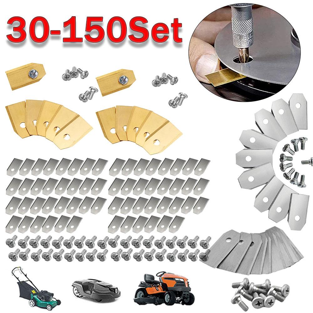 30-150 Set Stainless steel Lawn Mower Cutting Blades W/Screw Kit Replacement For Husqvarna Automower/Gardena Robotic Lawnmower