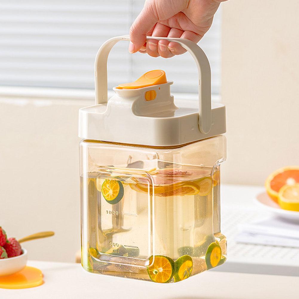 2.3L Cold Water Kettle Refrigerator Water Jug with Spigot Iced Juice Beverage Dispenser Outdoor Camping Liquid Drink Container