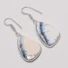 Natural Dendrite Opal Gemstone 925 Sterling Silver Jewelry Earring 1.77" AEE-11138