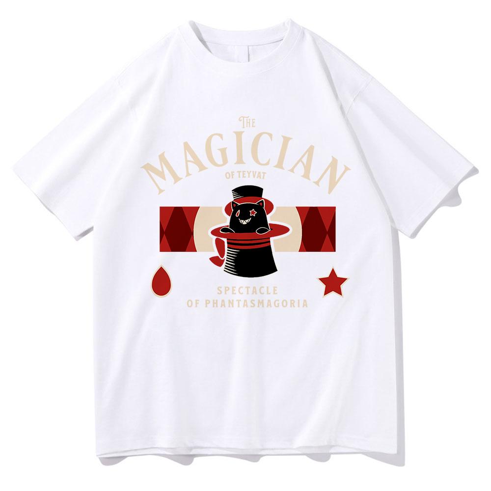 Lyney Themed Genshin Impact T Shirt Fashion Unisex Harajuku Aesthetic Anime TShirt Unisex High Quality Vintage Cotton Tees Shirts