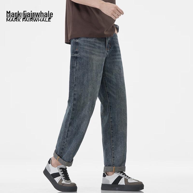 Mark Fairwhale Men's American Retro Straight Leg Loose Jeans