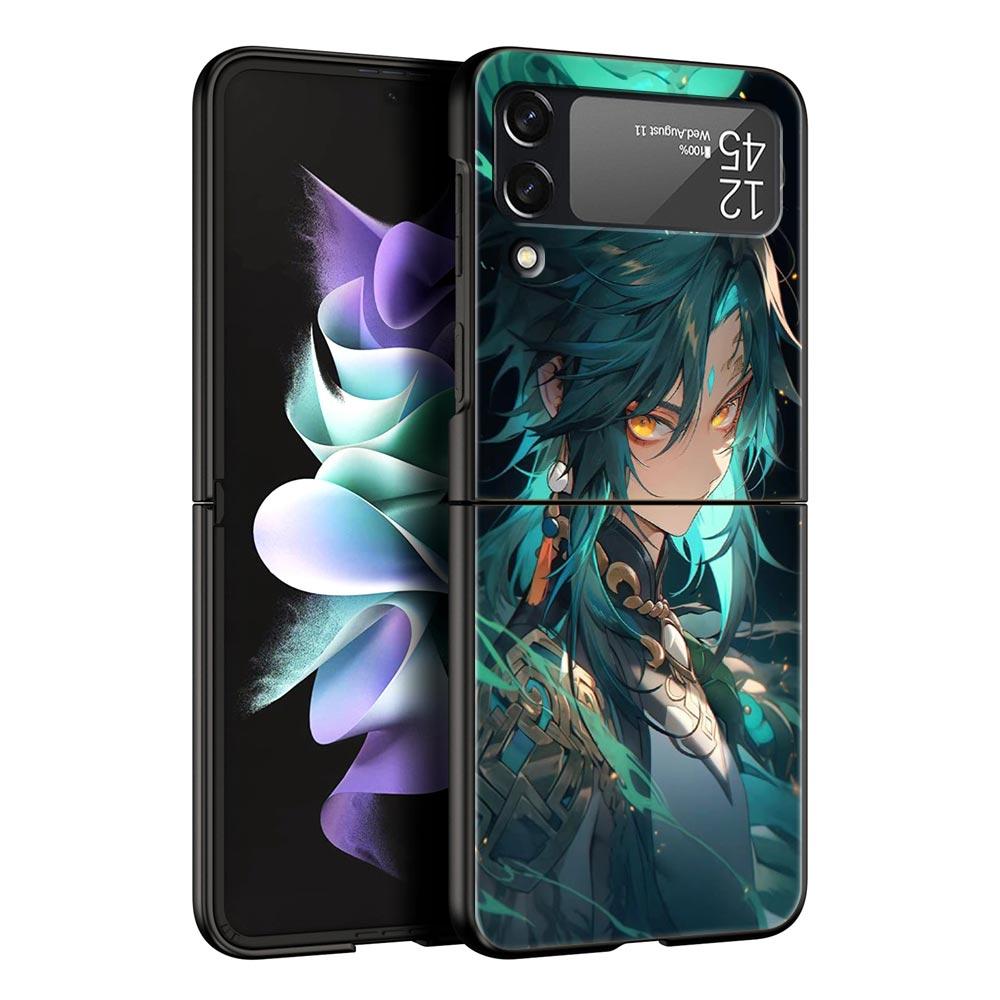 Genshin impact dragon Zhongli Case for Samsung Z Flip 3 4 5 Folding Mobile Shell For Samsung Z Flip3 Flip4 Flip5 PC Hard Cover