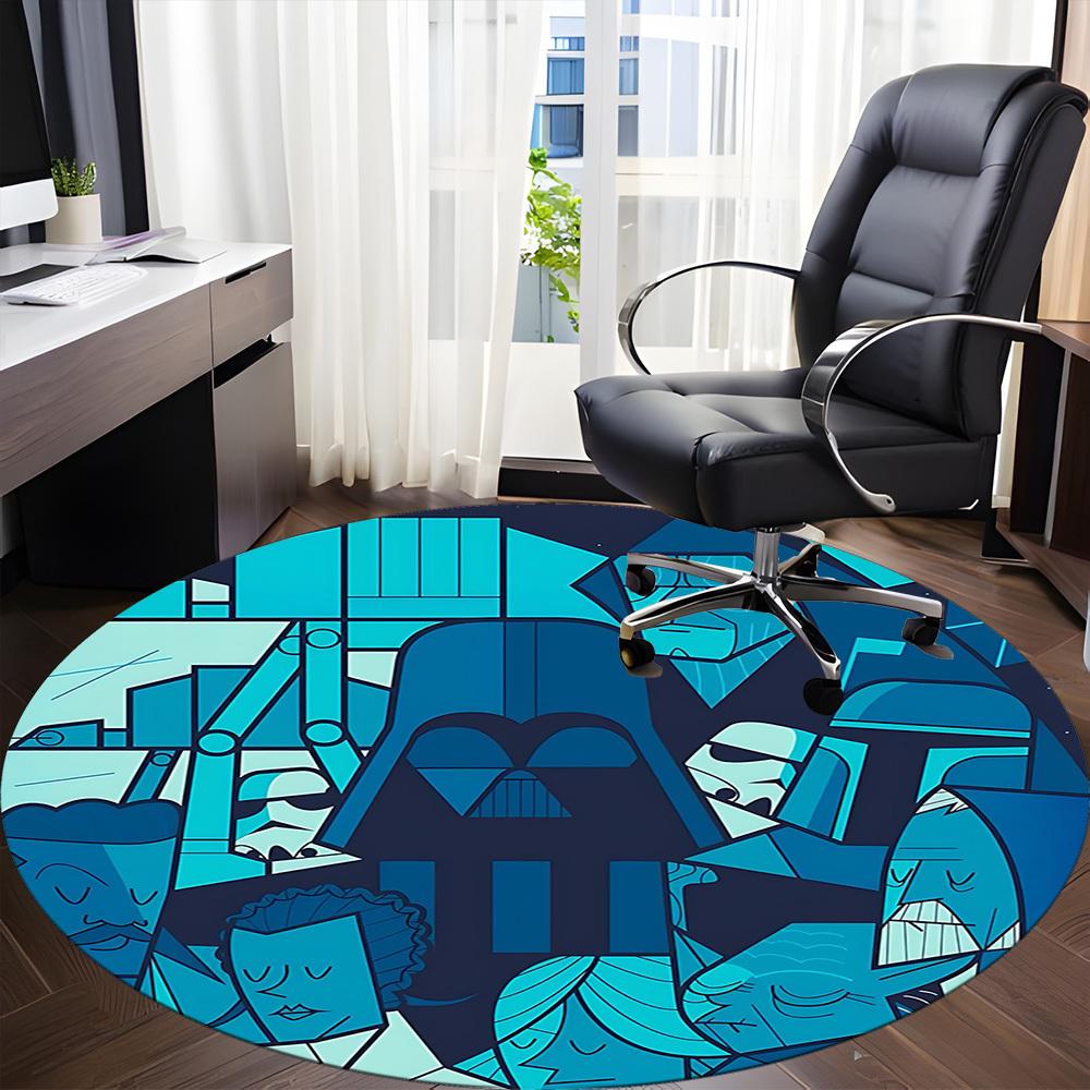 1pc Alien Illustration Office Round Area Rug, Under Office Chairs Bedroom Living Room Home Decor, Room Deco, Available in Various Sizes