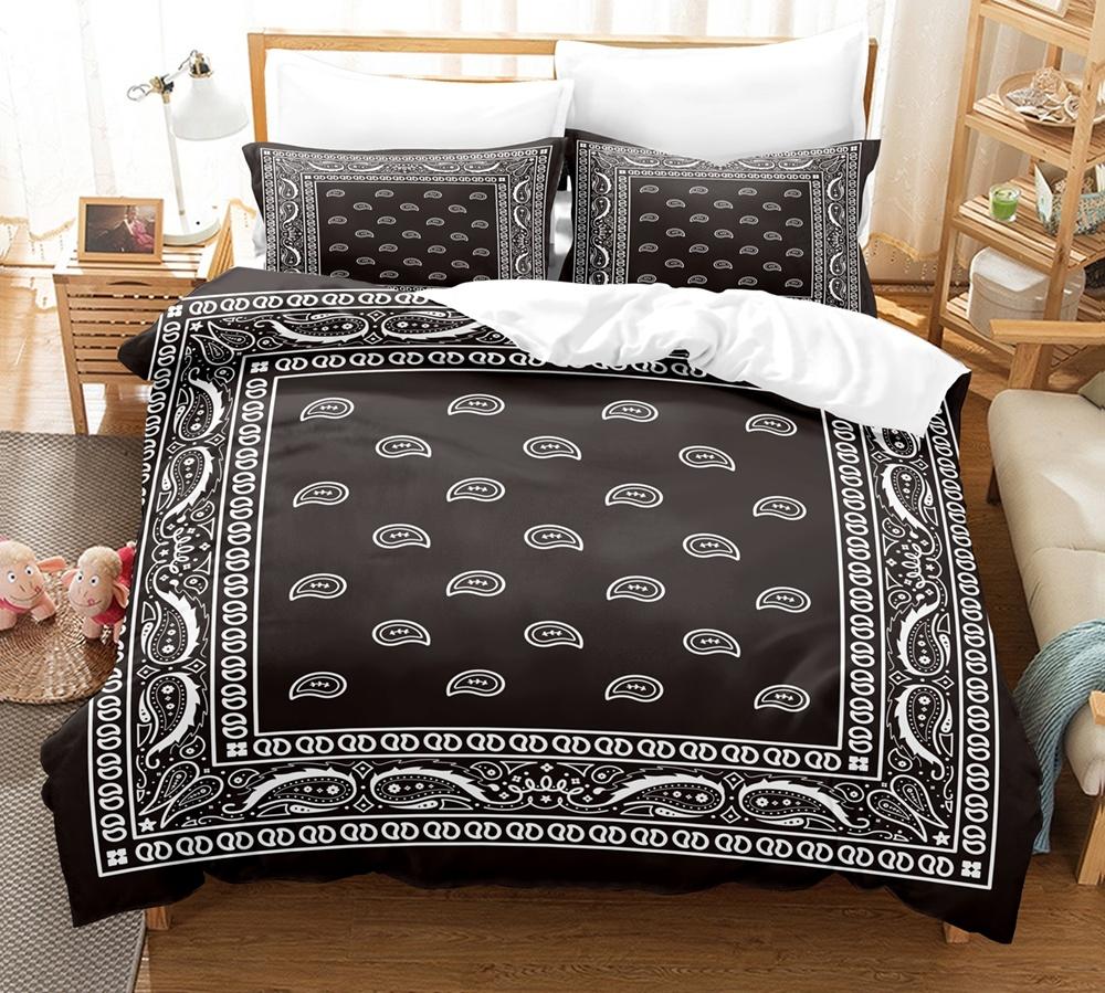 Luxury 3D Paisley Print Bandana Duvet Cover Queen And King Size Kids Bedding Sets Home Living 3 Piece Set With 2 Pillowcases