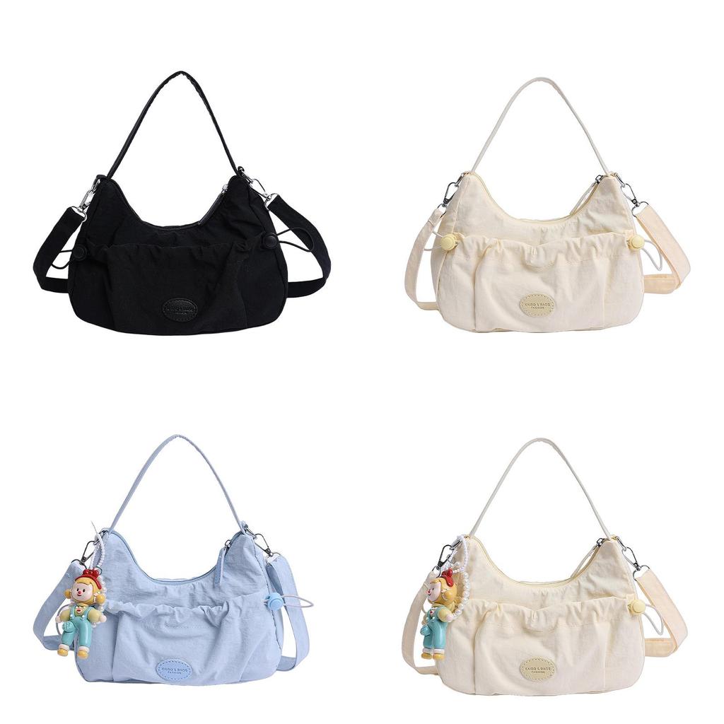 Fashion Nylon Single Shoulder Bag For Women With Zipper Closure And Mobile Pocket