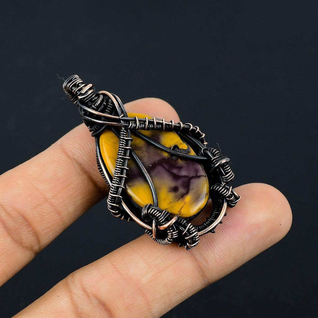 Mookaite Pendant, 999 Copper Wire Wrapped Pendant Handmade Gemstone Jewelry, Gifts For Wife Brand New Pendant