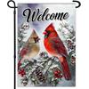 Welcome Winter Cardinal Garden Ags for 12"x18", Ag EEJ UUN