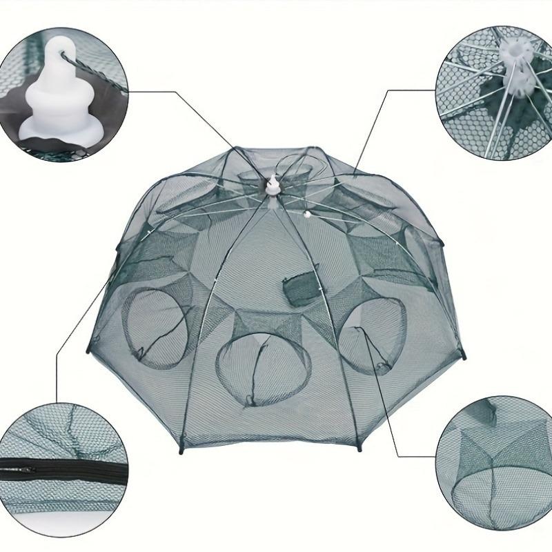 10-hole Portable Fishing Net - Durable Nylon Shrimp, Crab and Fish Catching Tool, Suitable for Outdoor Fishing Adventures.