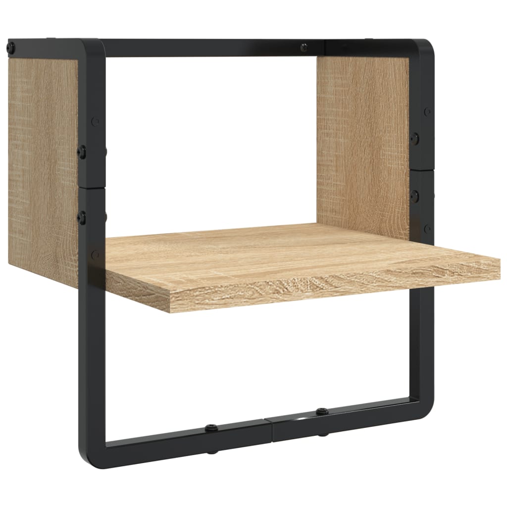 6 Piece Wall Shelf Set with Bars Sonoma Oak Wood Based Material