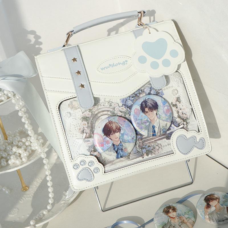 Japanese double back pain bag, versatile fashion cat pain bag, high-end sweet and cool trend handbag, bear governor pain bag