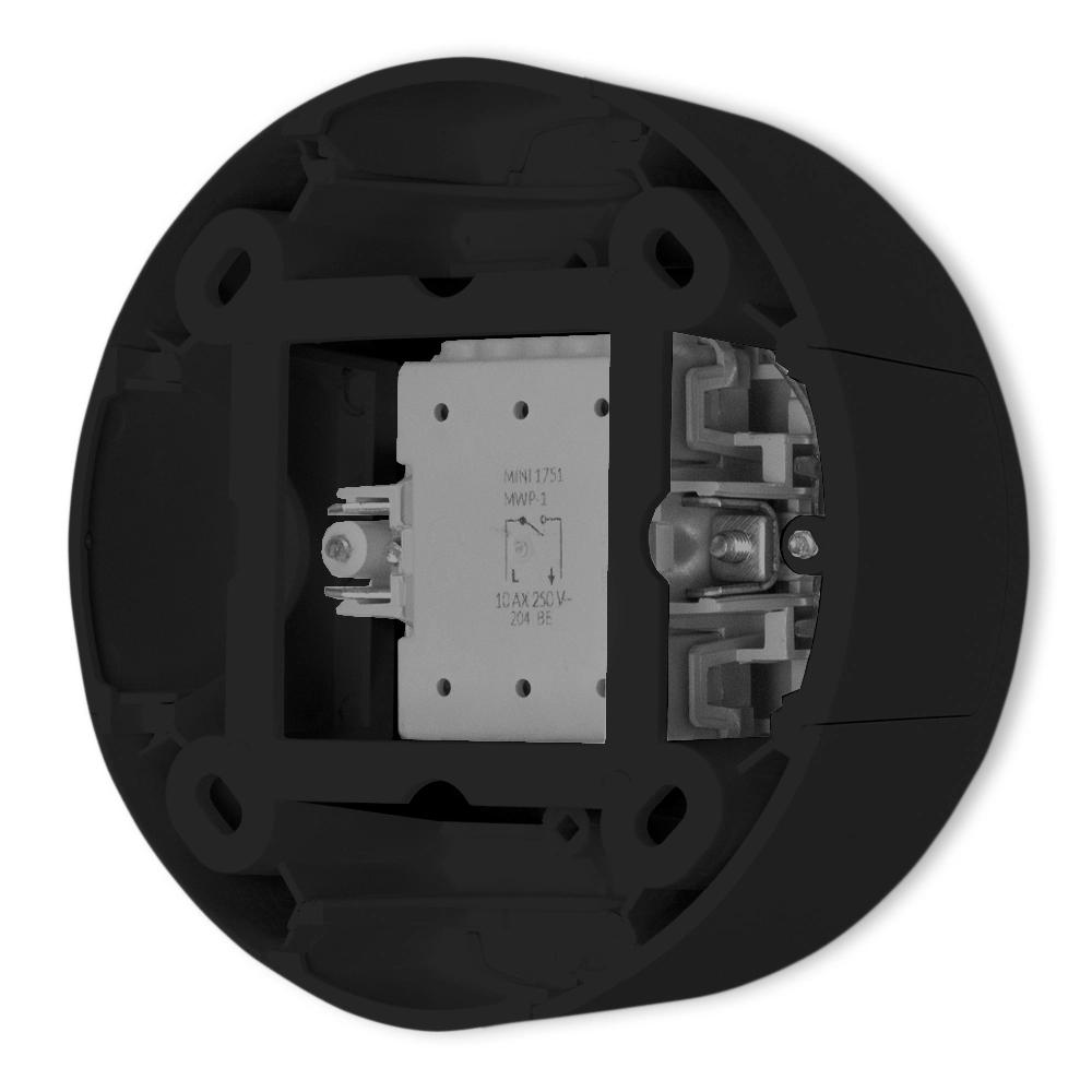 Double stair switch USA set surface-mounted round Mini matt black