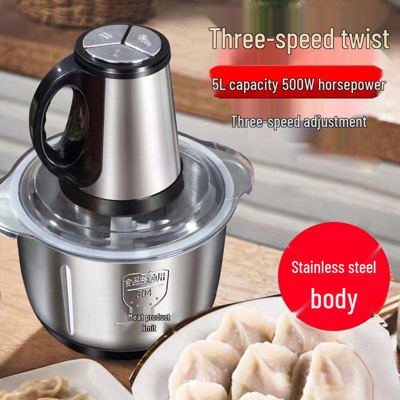 Electric Meat Grinder & Dough Mixer - Multifunctional Household Food Processor for Dumpling Stuffing & Pepper Grinding