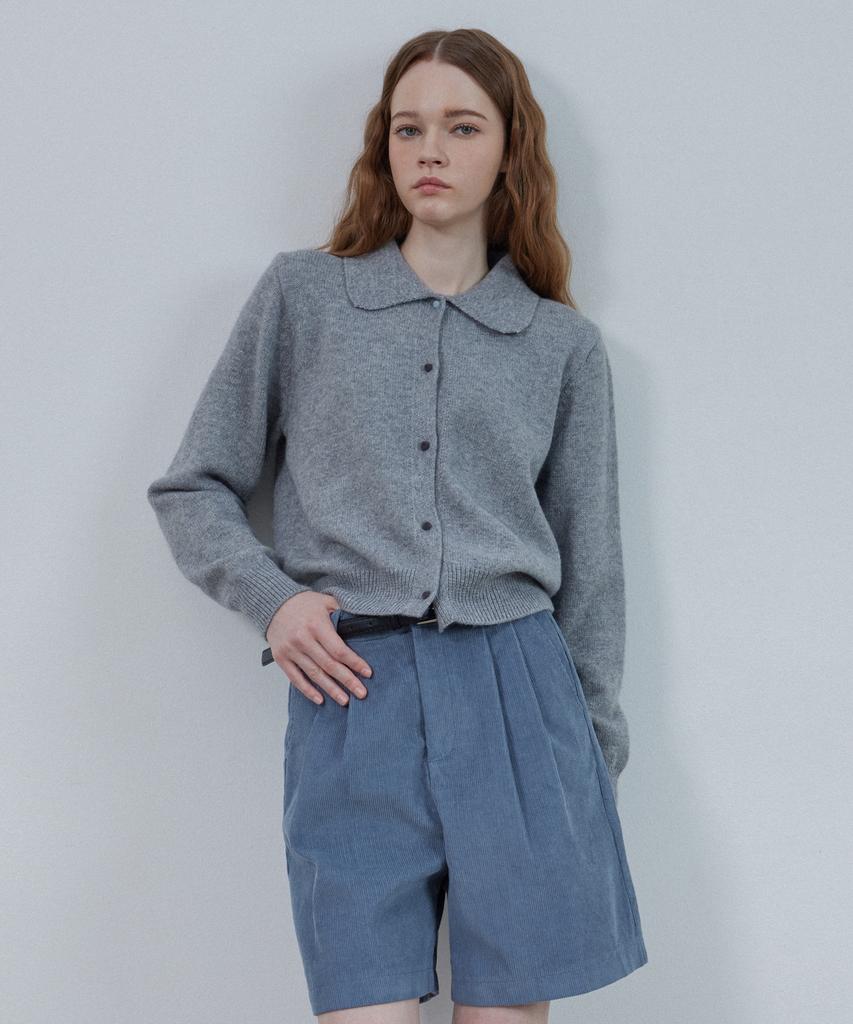 Le Studio Poet Collar Button Cardigan_Dark Gray
