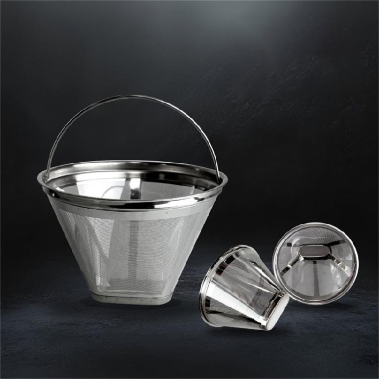 Stainless Steels Coffee Filter Fine Mesh Cone Shape Strainer Easy Cleaning Compatibles with Various Brewing Accessories