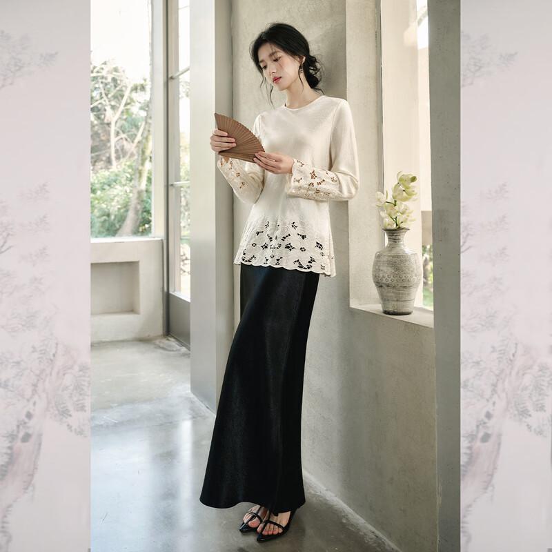 JK&JS Acetate Mermaid High-Waist Long Skirt