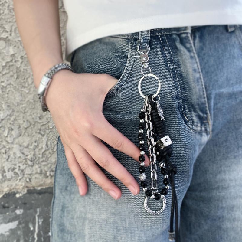 Punk-Stil Kurze Kette Schlüsselanhänger Taillen-Hängedekoration Einfacher Schlüsselanhänger Hängendes Ornament Handtaschen-Anhänger