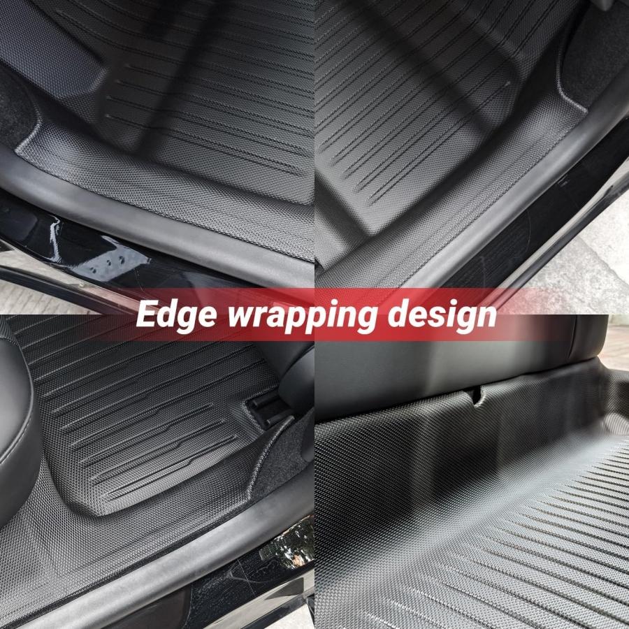 For Tesla Model 3 Highland 2026 2025 Floor Mats with Door Sill Protector Full Cover Floor Liners with Front Rear Cargo Liner