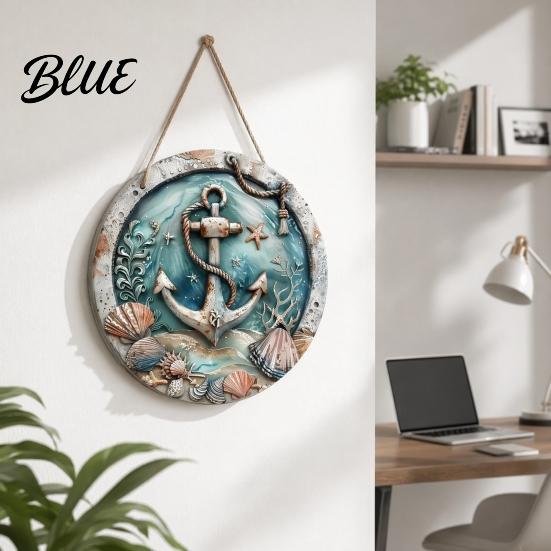 Nautical Wall Art Decorative Hanging Sign Lightweight Wooden Sign with Marine Elements