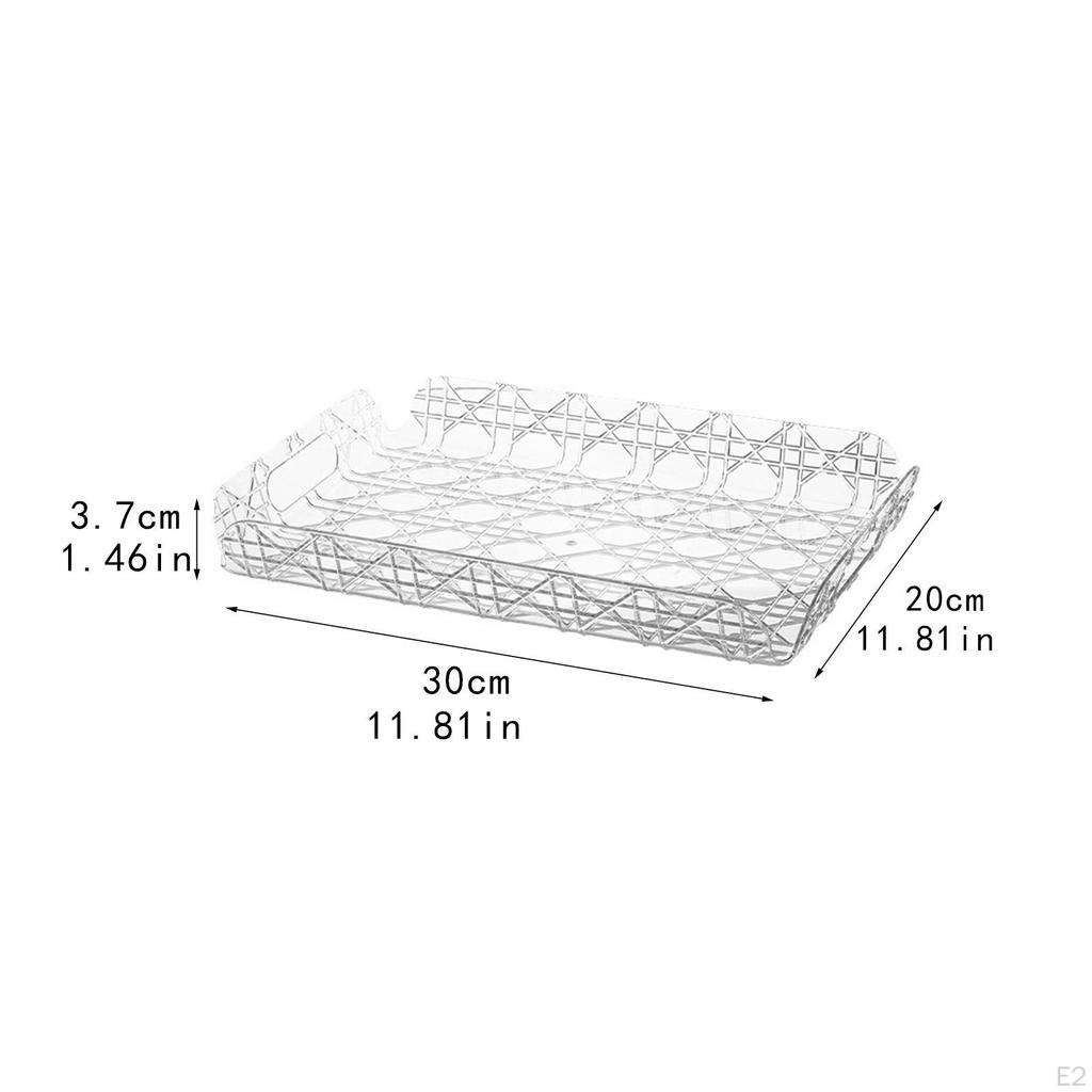 Rectangle Serving Tray Decorative Display Clear Tea Water Plate Rectangular Art for Kitchen