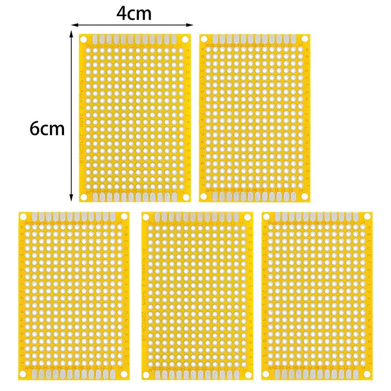 5PCS PCB Breadboard Yellow Protoboard Board Plated Universal Board Double Sided Board