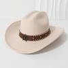 New fashion couple hats for men and women, ethnic style suede cowboy hats, jazz hats, sunshade beach hats, wide-brimmed hats