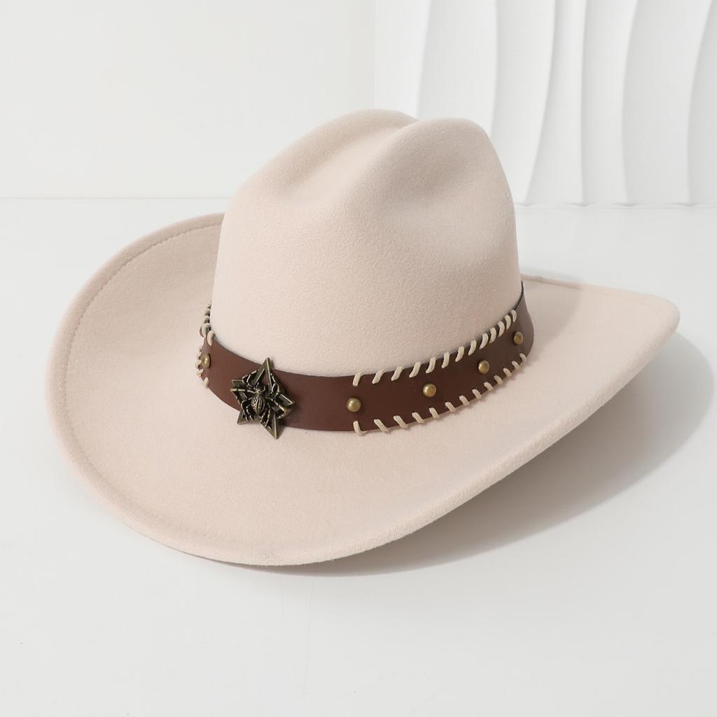 New fashion couple hats for men and women, ethnic style suede cowboy hats, jazz hats, sunshade beach hats, wide-brimmed hats