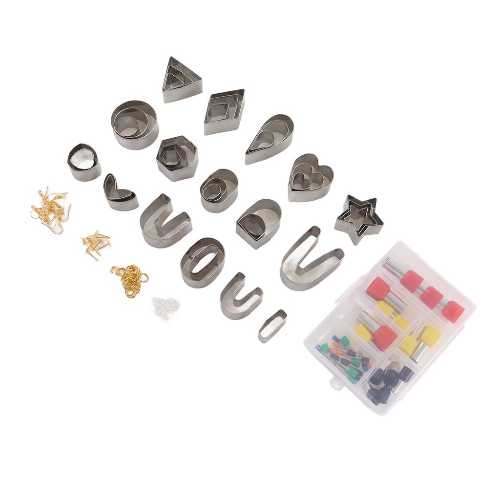 Polymer Clay Cutters Set 126 Pcs Clay Cutters Earring Hook Ear Studs Polymer Clay Earring Kit for DIY Jewelry Making