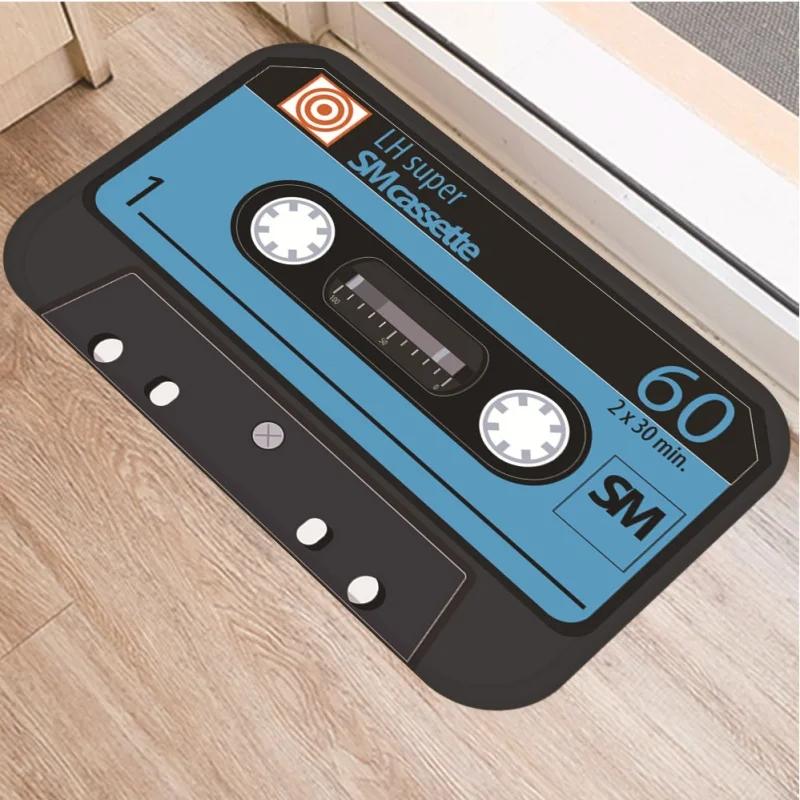 Retro Music Tape Pattern Doormat Home Decor Anti-slip Carpets Kitchen Bedroom Entrance Soft Floor Mat Washable Foot Mats