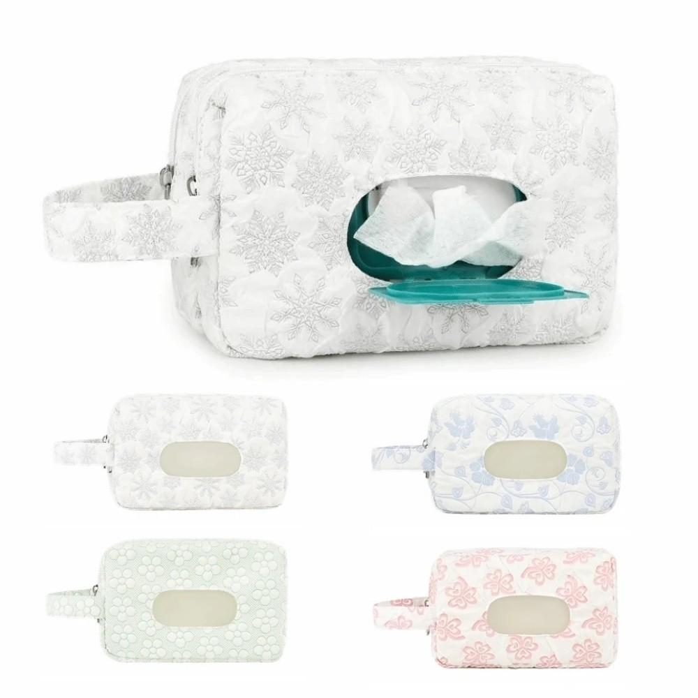 Flower Pattern Baby Diapers Storage Pouch Paper Towel Diaper Handbag  Travel Accessories