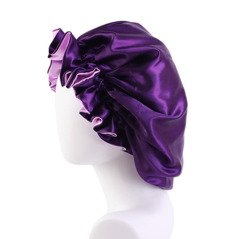 Reversible Wear Shower Caps Large Lace Bath Hair Cap Fashion Islamic Turban Hat Makeup Tool