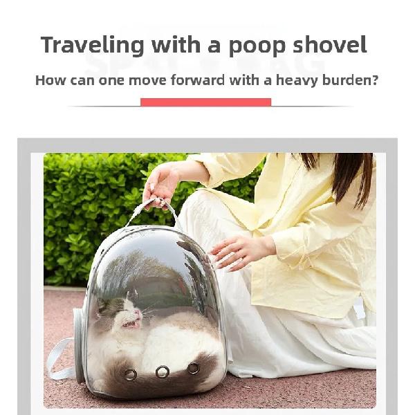 Cat Bag Pet Backpack Going Out Portable Transparent Space Capsule Pet Bag Panoramic Cat Supplies Breathable Backpack