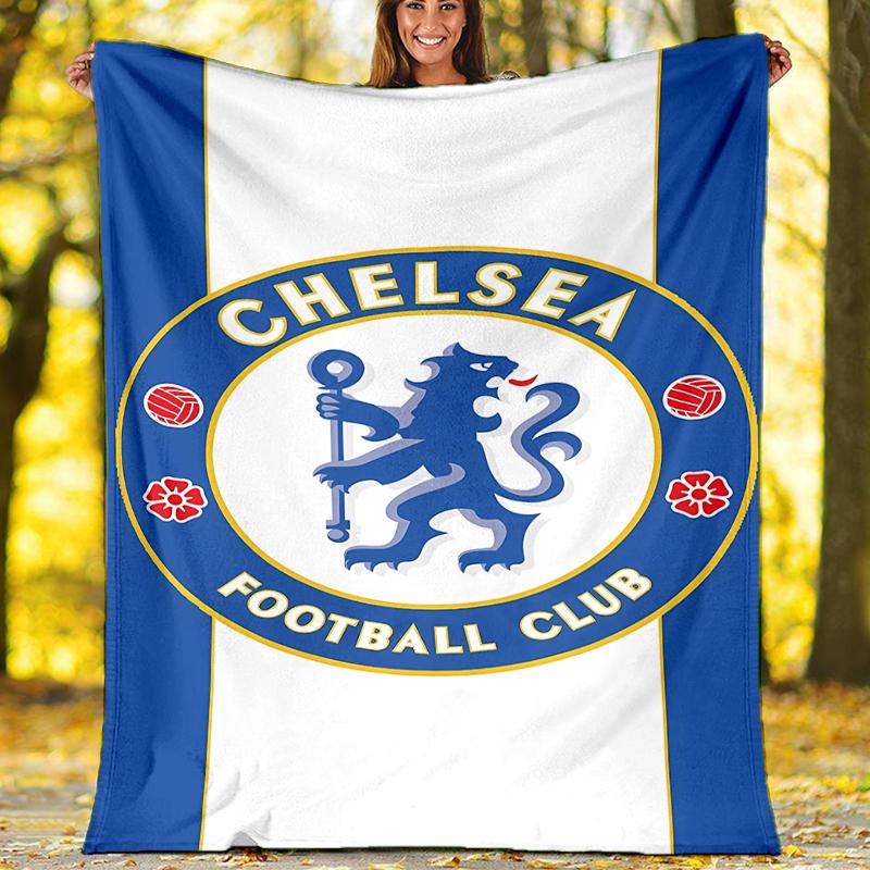 Chelsea FC Logo Aufdruck Decke—weich,warm;Vielseitige Decke für alle Jahreszeiten – perfekt als Klimadecke, Nickerchen-Decke