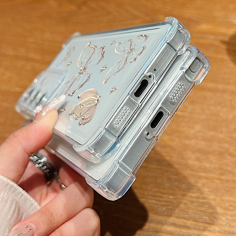 Průhledné pouzdro pro Samsung Galaxy S25 Edge S24 S23 S22 Ultra S24 S21 FE A56 A55 A16 A15 5G Vzor motýla Měkký TPU kryt telefonu