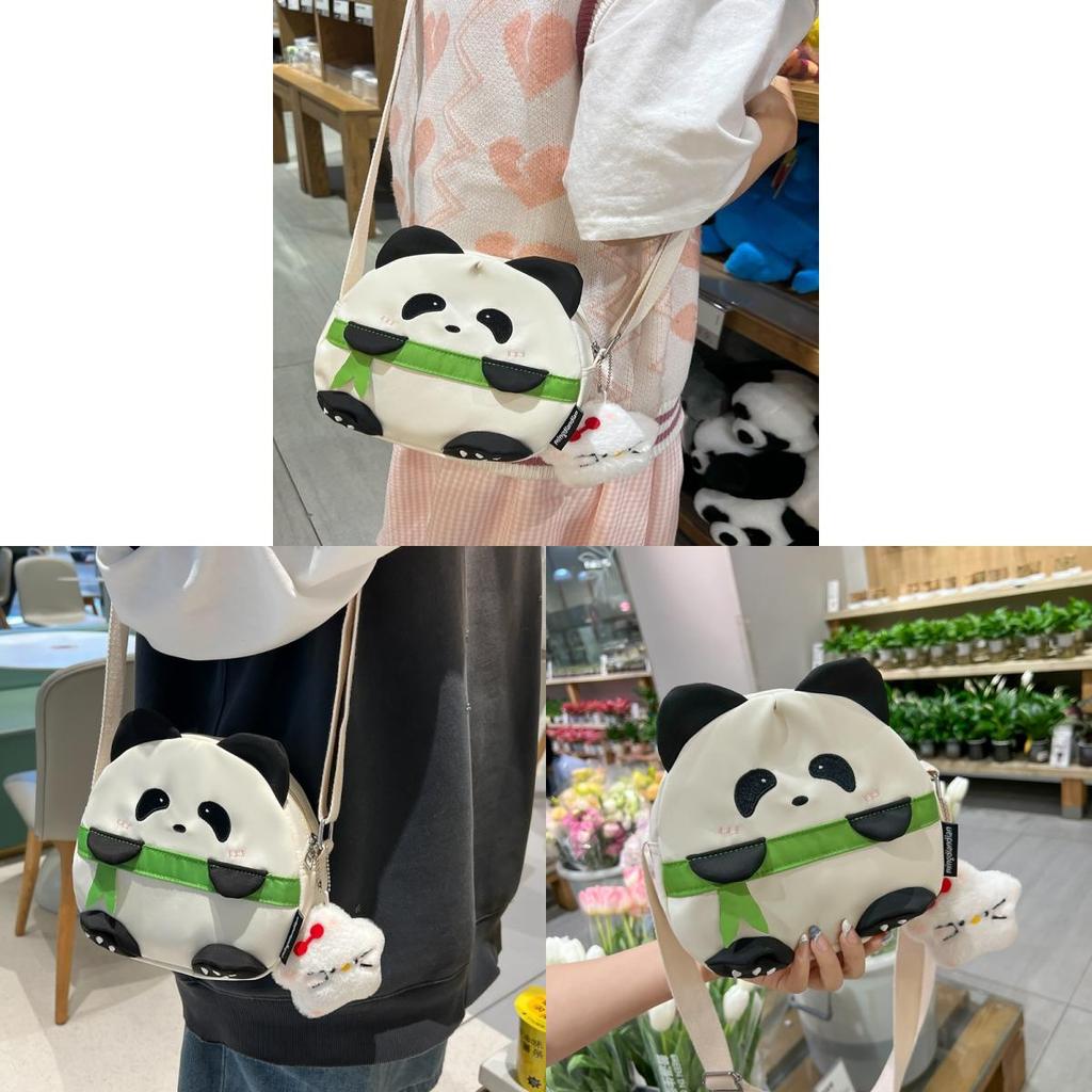 Panda Cartoon Small Shoulder Bag With Nylon Material For Daily Casual Use