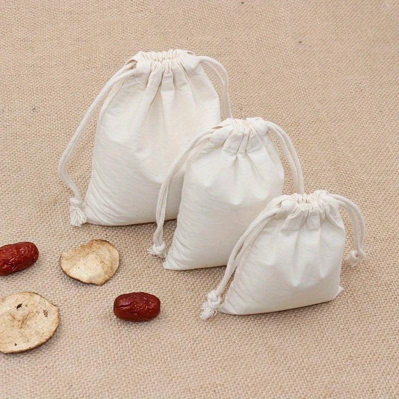 Canvas Drawstring Bag, Versatile Cotton & Linen Storage for Rice, Grains, Outdoor Travel, Shopping & Gifts, Retail Equipment