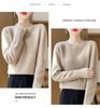 Women's 100% Wool Thick Knitted Slim Sweater, Round Neck, Versatile Base Layer for Autumn/Winter Fashion.