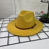 French Top Hat Men's Autumn and Winter Big Edge Hat Back Edge Felt Hat Panama Flat Edge Jazz Hat British Hat Wool Hat